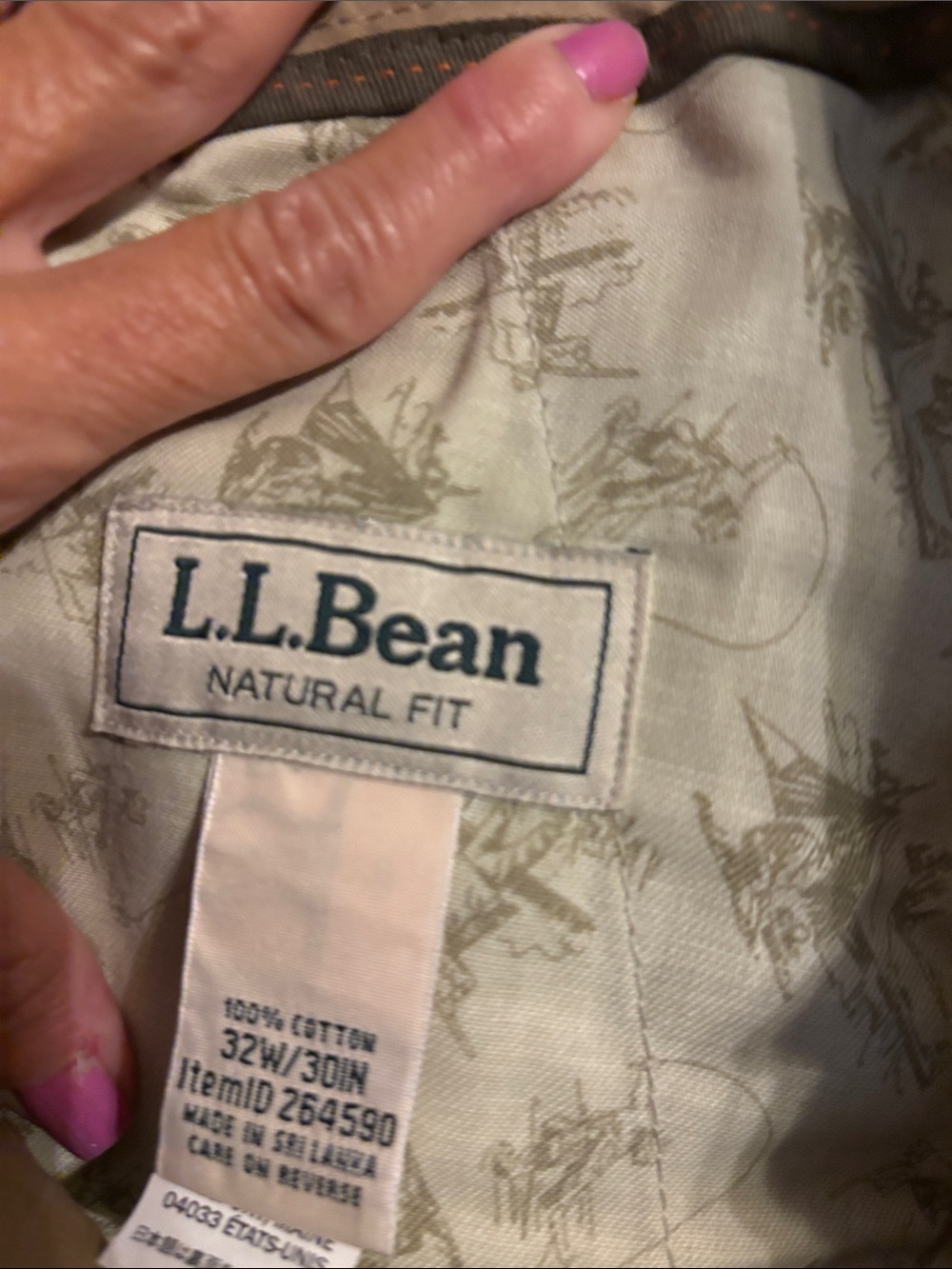 L.L. Bean Men's Khaki Chino Pants - Light Tan - Picture 4 of 4